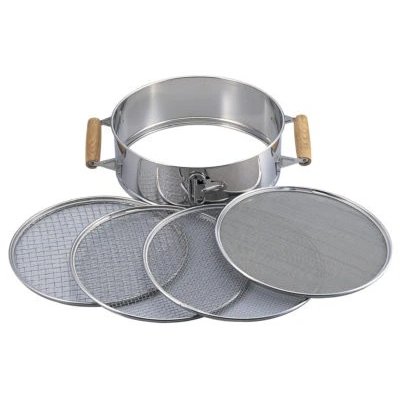 Photo1: No.1370  Stainless soil sieve [2100g / 320 x 110 mm]