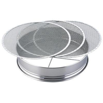Photo1: No.1372  Stainless soil sieve 30cm [430g / 300 x 70 mm]