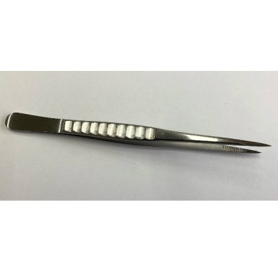 Photo1: No.3327  Stainless steel tweezers narrow type 180mm [46g/183mm]