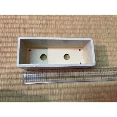 Photo2: No.WY2002-5  Rectangle Bonsai pot, white