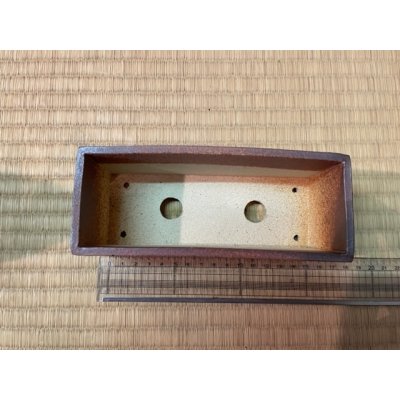 Photo2: No.BR2002-5  Rectangle Bonsai pot, brown