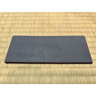 Photo1: No.BK2003-5  Rectangle ceramic plate, black