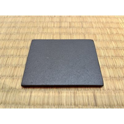 Photo1: No.BK2001-2.5  Square ceramic plate, black