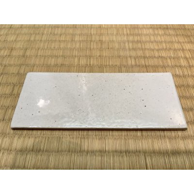 Photo1: No.WY2003-5  Rectangle ceramic plate, white