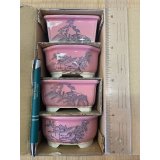 No.Maru512  Bunzan shohin bonsai pot set, 4pcs