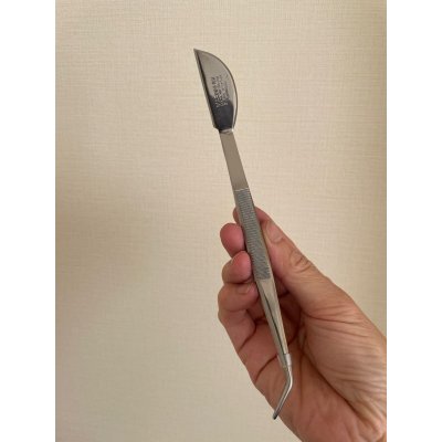 Photo3: No.0127  Bonsai Tweezers curved made of stainless steel [50g/205mm]