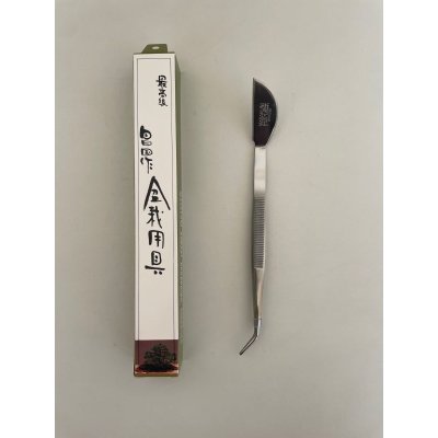 Photo1: No.0127  Bonsai Tweezers curved made of stainless steel [50g/205mm]