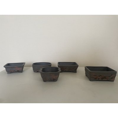 Photo2: No.12A-5A  Bonsai pot set, 5pcs