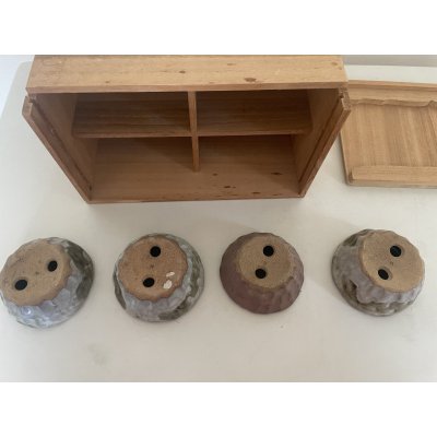 Photo3: No.TB0801  Bonsai pot with wooden box