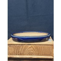 No.MH6801  Heian Kozan 1st, Blue, oval 瑠璃楕円鉢