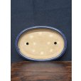 Photo5: No.MH6801 <br>Heian Kozan 1st, Blue, oval 瑠璃楕円鉢 (5)