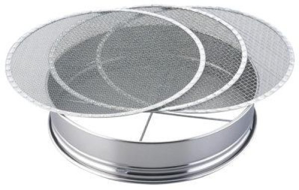 Photo1: No.1372  Stainless soil sieve 30cm [430g / 300 x 70 mm] (1)