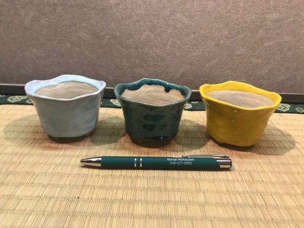 Photo1: No.MP-Maru 1  Akiyama Mame pot set, 3 pieces (1)