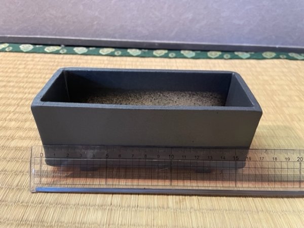 Photo1: No.BK2002-5  Rectangle Bonsai pot, black (1)