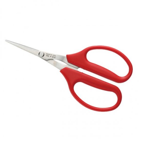 Photo1: No.2242  Craft scissors thin blade red [50g/160mm] (1)