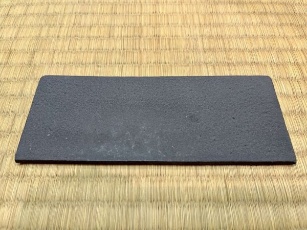 Photo1: No.BK2003-5  Rectangle ceramic plate, black (1)