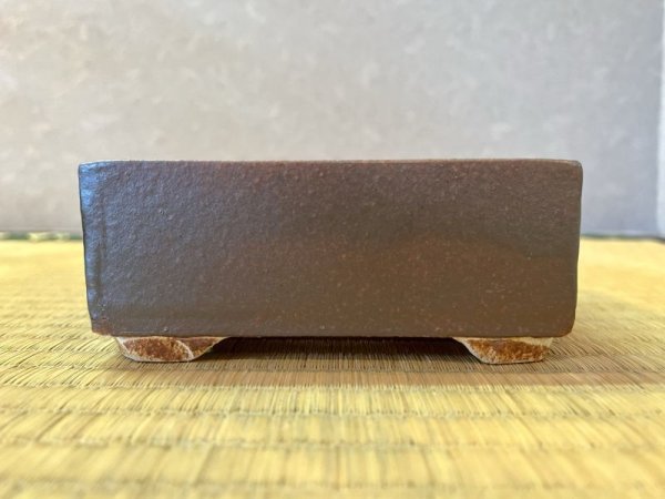 Photo1: No.BR2012-4  Square Bonsai pot, brown (1)