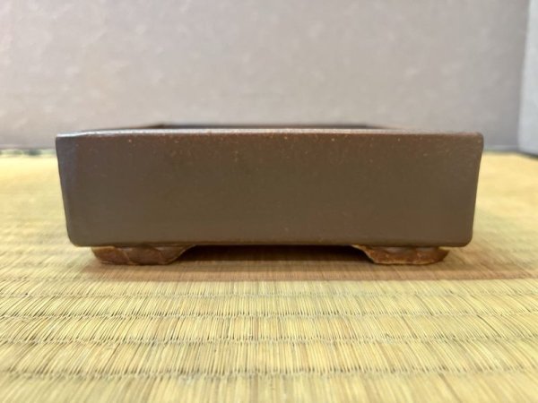 Photo1: No.BR2013-5  Square Bonsai pot, brown (1)