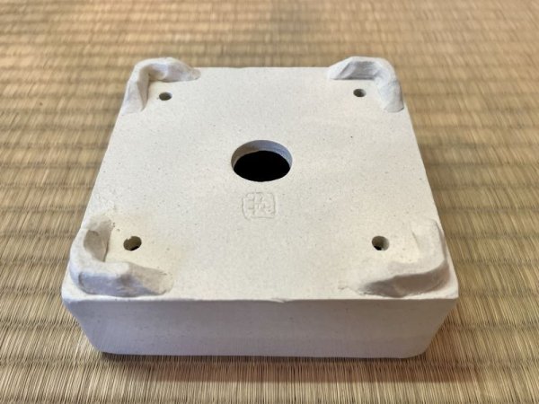Photo3: No.WY2012-4  Square Bonsai pot, white (3)
