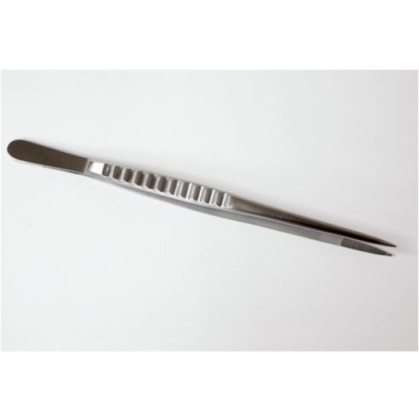 Photo1: No.3332  Stainless steel tweezers narrow type[235mm/85g] (1)