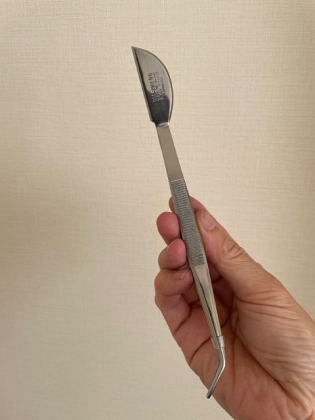 Photo3: No.0127  Bonsai Tweezers curved made of stainless steel [50g/205mm] (3)