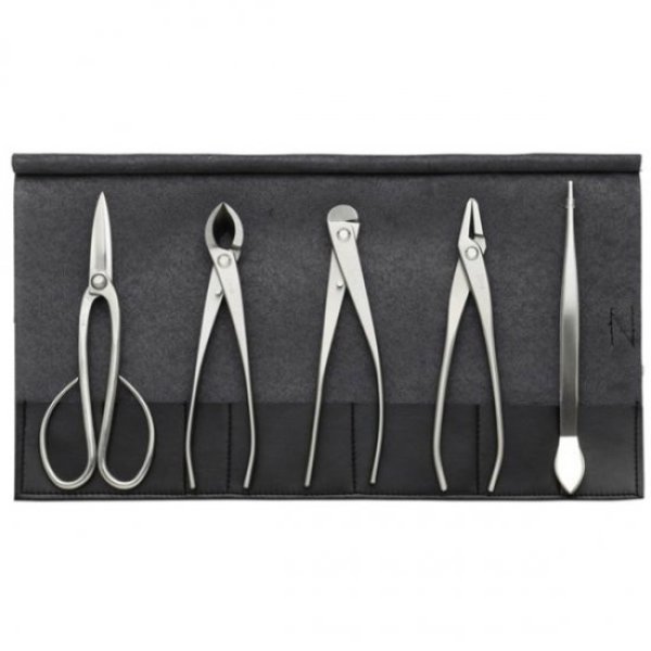 Photo1: No.3062  Stainless steel bonsai tool set 5pcs  (1)