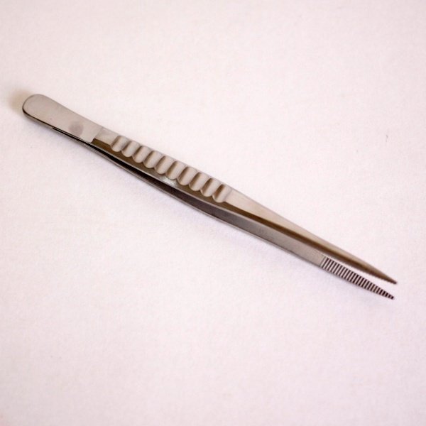 Photo1: No.3502  Stainless steel tweezers narrow type (1)
