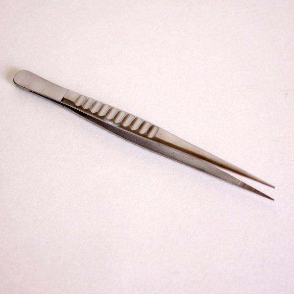 Photo1: No.3500  Stainless steel tweezers narrow type (1)