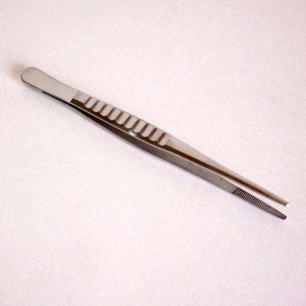Photo1: No.3501  Stainless steel tweezers narrow type (1)