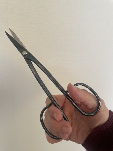Photo4: No.0353  Custom made Trimming shears middle handle (Made to order)* [80g/180mm] (4)
