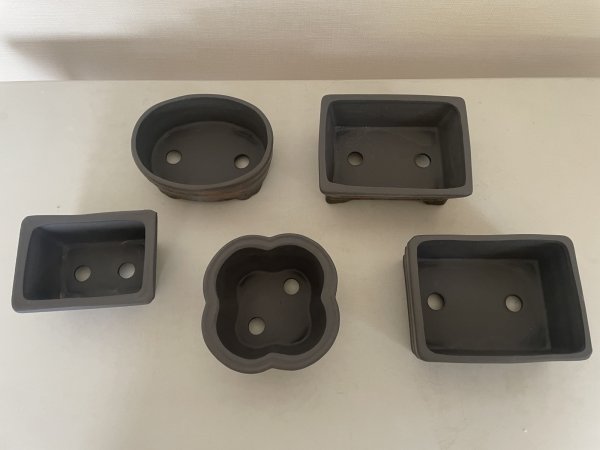 Photo3: No.12A-5A  Bonsai pot set, 5pcs (3)