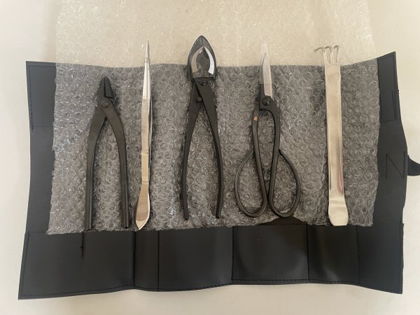 Photo1: No.TB0803  Bonsai tool set with roll up case (1)