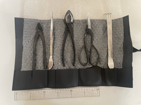Photo2: No.TB0803  Bonsai tool set with roll up case (2)