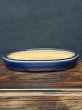 Photo2: No.MH6801  Heian Kozan 1st, Blue, oval 瑠璃楕円鉢 (2)
