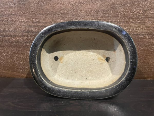 Photo6: No.MH4879 Heian Tofukuji 1st, Ruriyu oval pot (6)