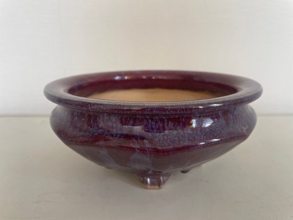 Photo1: No.FA5601  Bonsai pot by Shigeru Fukuda (1)