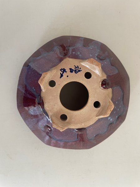 Photo3: No.FA5601  Bonsai pot by Shigeru Fukuda (3)